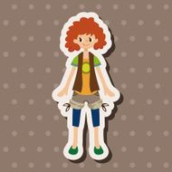 lady girl cartoon theme elements vector eps N79