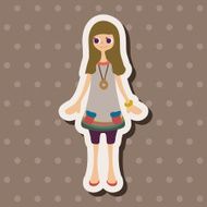 lady girl cartoon theme elements vector eps N81