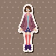 lady girl cartoon theme elements N210