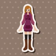 lady girl cartoon theme elements N211