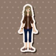 lady girl cartoon theme elements N212