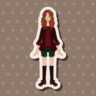 lady girl cartoon theme elements N213