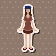 lady girl cartoon theme elements N214