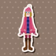 lady girl cartoon theme elements N215