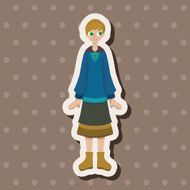 lady girl cartoon theme elements N216