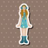 lady girl cartoon theme elements N217