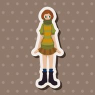 lady girl cartoon theme elements N218