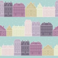 Houses Vector seamless pattern vintage N3