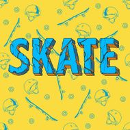 Skate board typography t-shirt graphics sport vectors and seamless pattern