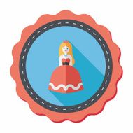Princess flat icon with long shadow N6