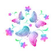 butterflies and flowers watercolor