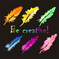 Feather Painted Live Watercolor Paint