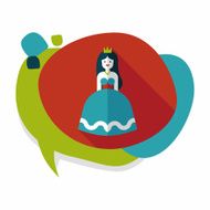 Princess flat icon with long shadow N9