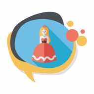 Princess flat icon with long shadow N10