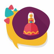 Princess flat icon with long shadow N11