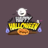 Halloween lettering with element - vector illustration