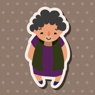 family grandmother character flat icon elements background eps10 N4
