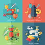 sewing dress accessories hand made icons Concepts for web banners