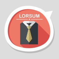 business shirt and tie flat icon with long shadow eps10 N7