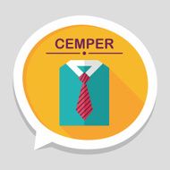 business shirt and tie flat icon with long shadow eps10 N8