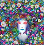 Woman spring background with flowers N3