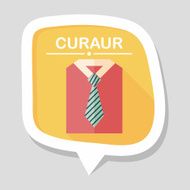 business shirt and tie flat icon with long shadow eps10 N9