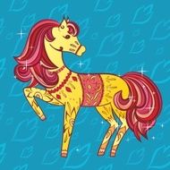 Magic Horse Vector Illustration
