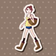 shopping girl theme elements vector eps N23