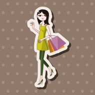 shopping girl theme elements vector eps N26