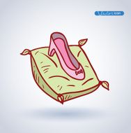 princess shoe hand drawn vector