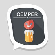 Halloween candle flat icon with long shadow eps10 N11