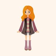 lady girl cartoon theme elements vector eps N82