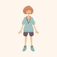 lady girl cartoon theme elements vector eps N83