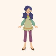 lady girl cartoon theme elements vector eps N84