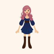 lady girl cartoon theme elements vector eps N85