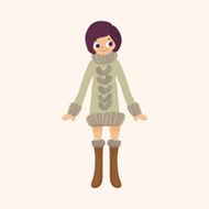 lady girl cartoon theme elements vector eps N86