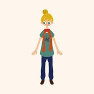 lady girl cartoon theme elements vector eps N87