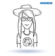 hipster style hand drawn illustration N9