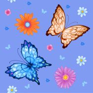 Background of colorful butterflies flying N3
