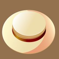 rounded old fashioned hat with ribbon