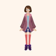 lady girl cartoon theme elements N219