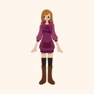 lady girl cartoon theme elements N220