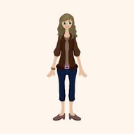 lady girl cartoon theme elements N221