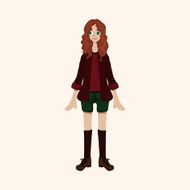 lady girl cartoon theme elements N222