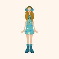 lady girl cartoon theme elements N226