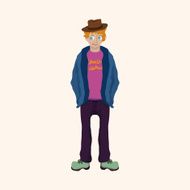 boy man cartoon theme elements N214