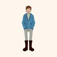 boy man cartoon theme elements N215