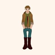 boy man cartoon theme elements N219