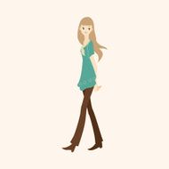 lady girl cartoon theme elements vector eps N92