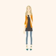 lady girl cartoon theme elements vector eps N94